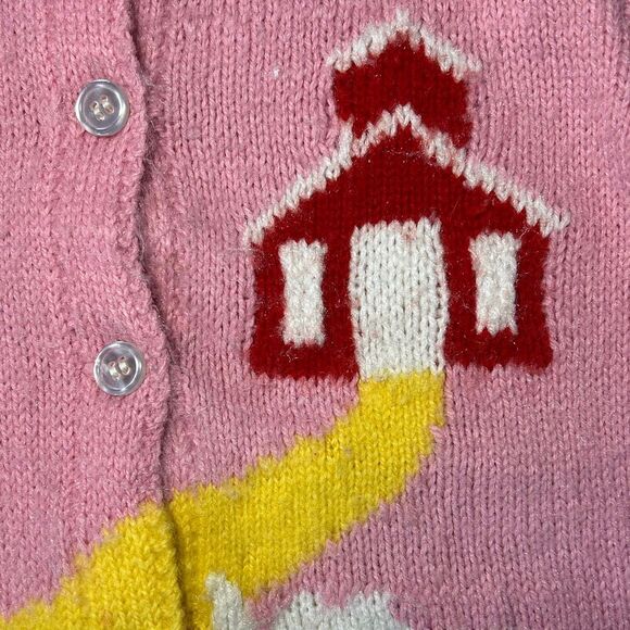 Vintage 1950’s Hand-knit Kids Sweater Little Bo Peep and Sheep - Picture 3 of 8